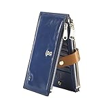 PEIUJIN RFID Blocking Women's Genuine Leather Wallet Card Case Purse
