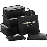 HiDay 7 Set Packing Cube - 3 Travel Cubes + 3 Pouches + 1 Shoe Bag, Waterproof Fabric