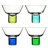 Sagaform 5015925 Hand-blown Martini Glass, Blue/Green, Set of 4