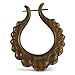 Tribal Jewelry Earrings Brown Wooden Post Hoop Earrings