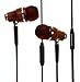 XINKSD NRG Premium Genuine Wood in-Ear Noise-isolating Headphones with Microphone (Brown)