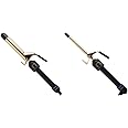 Hot Tools Pro Signature Gold Curling Iron (1 in) & 24K Gold Curling Iron (1/2 in) Bundle | Long Lasting Defined Curls