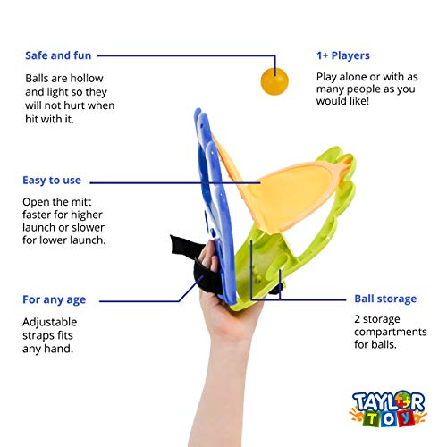 Taylor Toy Pop and Catch Indoor/Outdoor Hand Ping-Pong Launcher - Indoor, Backyard & Beach Game - Kids Catch Game