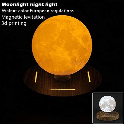 Jiad Kde 3D Magnetic Levitating Moon Lamp Night Light Automatic Spinning Home Decor Magnetic Floating Lamp Bed Light for Home Decoration Lighting EU Plug