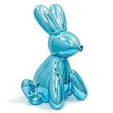 Made By Humans Balloon Bank Bunny, Cool and Unique Ceramic Piggy Bank with High-Gloss Finish - Blue