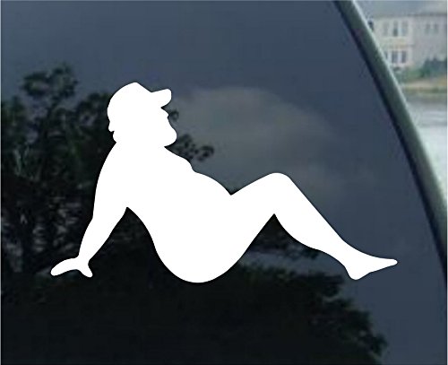 MUD FLAP MAN Sticker Funny Trucker Vinyl Decal Fat Joke Mudflap Sexy Car Window - Die cut vinyl decal for windows, cars, trucks, tool boxes, laptops, MacBook - virtually any hard, smooth surface