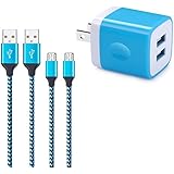 Wall Charger, Charger Box, FiveBox 2.1A Dual Port USB Wall Charger Cube USB Base Brick Phone Charging Block Plug With 2Pack 6ft Micro USB Cable Charger Cord For Samsung Galaxy S7 S6 edge J3 J7 Android