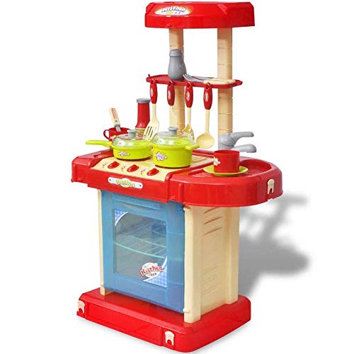 Autoshoppingcenter Spielküche Kinderküche mit Licht und Sound, Kinderküchen-Spielset mit Kochgeschirr Little Chef Kinder… – Bild 3