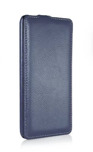 StilGut UltraSlim Genuine Leather Case for Nokia Lumia 1320, Navy Blue