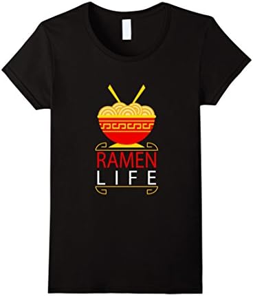 Women's Ramen Life T-Shirt - Funny Ramen Noodles Bowl Asian Food Tee Medium Black