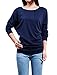 Allegra K Ladies Buttons Decor Front Batwing Top, Dark Blue,Medium / US 10