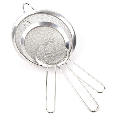 Lawei 5er Pack Küchensieb Mehlsieb Feinmaschig Edelstahl Haushaltssieb mit Griff, 5 Größen Durchmesser 8/11,5/16/ 20/23… – Bild 3