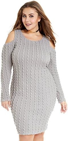 Women's Plus Size Casper Cold Shoulder Sweater Dress