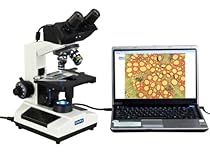 OMAX Built-in 3MP Camera 40X-2000X Digital Biological Compound Binocular LED Light Microscope with Double Layer Mechanical Stage Oil Immersion NA1.25 Condenser 3.0MP Camera