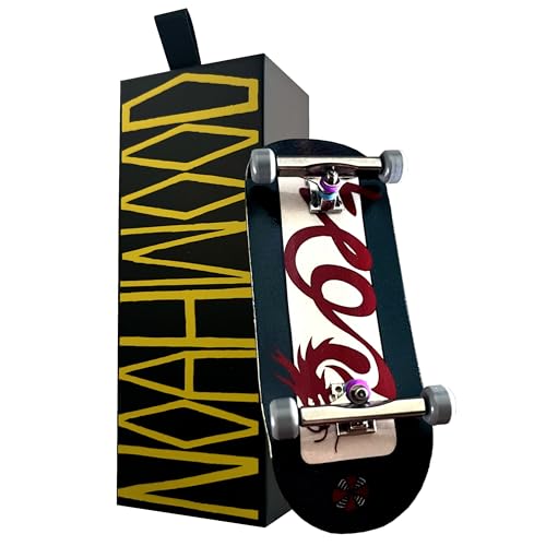 PRO Fingerboard Complete (6-Layer Colour Maple Wooden Deep Concave 35.5 x 97mm Handmade Deck + 34.5mm ARK 1G Truck + Gray Wheels ii) (Limited Collection 2024 Loong)