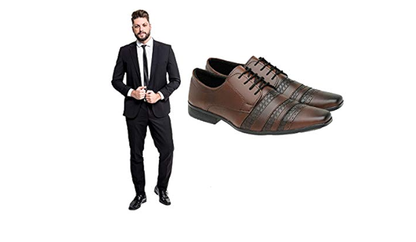 Terno Slim Oxford Preto com Sapato Social | Amazon.com.br