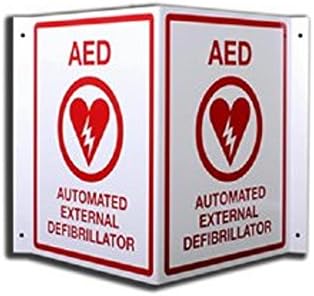 Heartsafe AED V Shaped Sign (Metal)