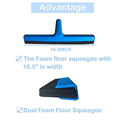 Floor Squeegee with Long Handle 51" Extendable Concrete Floor Cleaner