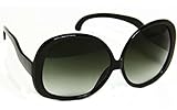 Women's Designer Style Vintage Oversized Sunglasses-Assorted Brands (XL Black Gloss)