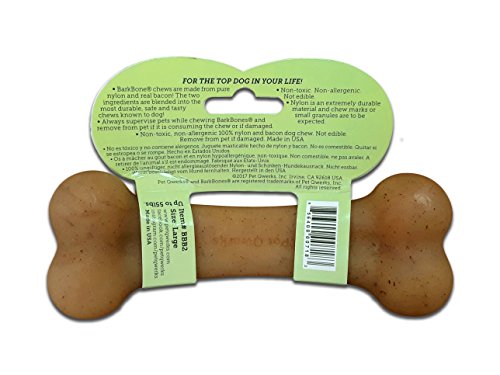 Pet Qwerks BBB2 Bacon BarkBone Nylon Chews For Dogs, Large