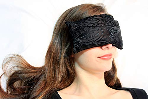 Candi Andi Handmade Eye Pillow | Stress, Anxiety, Migraine Relief, Sleep Aid, Aromatherapy | Hot/Cold | Flax Seed Filled | Lavender Scented | Satin Brocade & Crushed Velvet | Black Magic – TEPL-BM