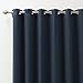 Best Home Fashion Wide Width Thermal Insulated Blackout Curtain - Antique Bronze Grommet Top - Navy - 100