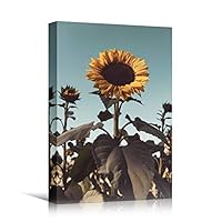 Canvas Wall Art Yellow Fields Bohemian Colorful Floral Group Multicolor Photography - 12x18 inches