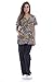 Just Love Nursing Scrubs Set For Women/Print Scrubs,Animal Instinct Print With Black Pants,X-Small