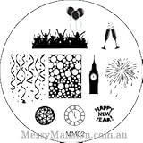 MESSY MANSION MM02 Nail Art Stamping Plate - New Year Theme