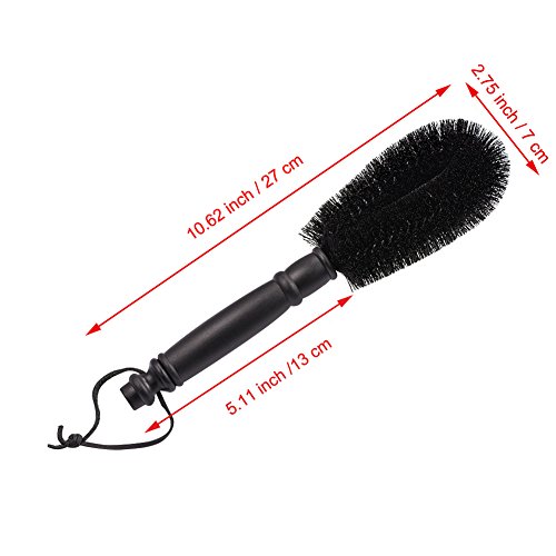 Jscarlife Tire Brush Household Rim Cleaning Brush Multi-purpose for Car Motorcycle Bike Wheels Bumper Kitchen Bathroom Black - Thumbnail 2