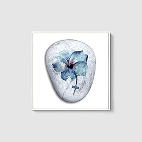 Framed Canvas Wall Art for Living Room, Bedroom Flower on Cobblestone Canvas Prints for Home Decoration Ready to Hanging - 16x16 inches