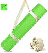 Strauss Anti Skid TPE Yoga Mat with Carry Strap, 4mm, (Green)