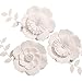 Ling's moment Paper Flower Decorations for Wall, Shimmer Cream Paper Flowers, Handcrafted Cardstock Flowers, 3D Wall Flowers for Wedding Backdrop, Baby Nursery, Archway, 8