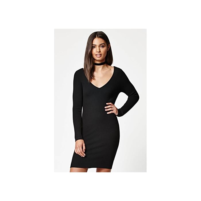 Kylie Womens Double V Sweater Dress 