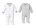 Lamaze Organic Baby Baby Sleep N Play, Footed Sleepwear, 2 Pack, Grey, 3M