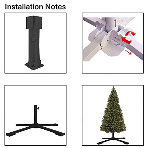 SANDEGOO Christmas Tree Stand, Holiday Article Foldable Artificial Christmas Tree Metal Ornament Holder Universal Model Adjustable (Black) - Thumbnail 3