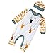 Newborn Infant Baby Boy's Deer Bodysuit Romper Jumpsuit+ Hat+Bibs(6-9 Months)