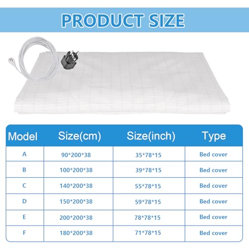 Conductive Ground Sheet, Grounding Bed Sheet, Floor Mat according to EU Standard, with 5% Silver Fibre and 95% Organic Cotton, for Sleep Better Energy Recovery (180 x 200 cm)