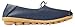 Serene Womens Dark Blue Leather Cowhide Casual Lace Up Flat Driving Shoes Boat Slip-on Loafers - Size 9