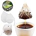 Beveetio Tea Filter Bags with Tea Spoon, 3D Ultra-thin Corn Fiber Drawstring Sealing Disposable Empty Tea Bags for Loose Leaf Tea and Coffee (100pcs)