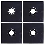 Blulu Thick Gas Range Protectors Liner Gas Hob Stovetop Protectors Non Stick Washable Gas Stove Burner Covers, Black, 4 Pieces