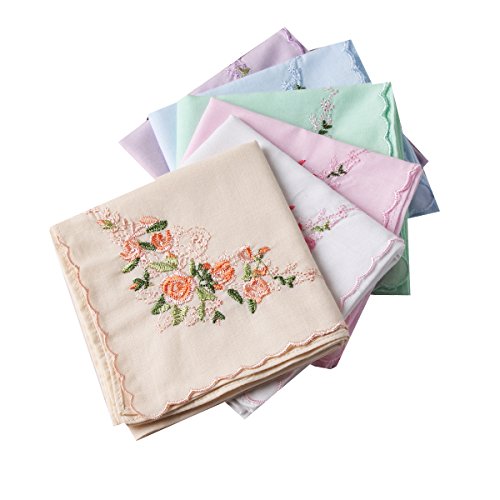 La closure Ladies Soft Embroidery 60s"Cotton Handkerchiefs-Square 43cm