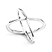 SOMEN TUNGSTEN 925 Sterling Silver Criss Cross Rings CZ Eternity Engagement Wedding Band Size 9