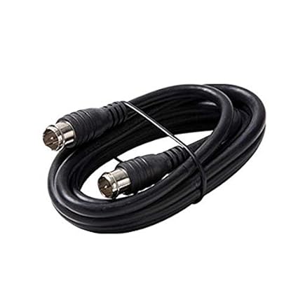 12 FT RG59 Coaxial Cable with Quick Disconnect F Connector Each End Black RG-