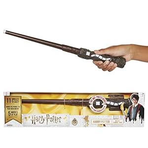 Harry Potter 73195 Harry Potters magischer Zauberstab mit Funktion, 38 cm, Braun, Hand/A