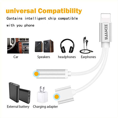 image for ZCMYFA Headphone Adapter iPhone Adapter 3.5mm Headphone Assisted Use C