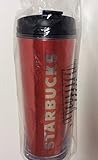 Starbucks Red Travel Cup Tumbler 16 oz 2015 Mug Hot or Cold Drinks Screw Lid NEW