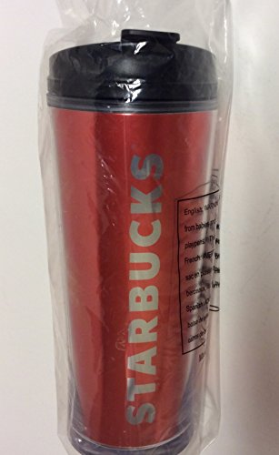 Starbucks Red Travel Cup Tumbler 16 oz 2015 Mug Hot or Cold Drinks Screw Lid NEW
