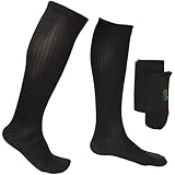 EvoNation Men's Travel USA Made Graduated Compression Socks 8-15 mmHg Mild Pressure Medical Quality Knee High Orthopedic Support Stockings Hose - Best Comfort Fit, Circulation (XL, Black)