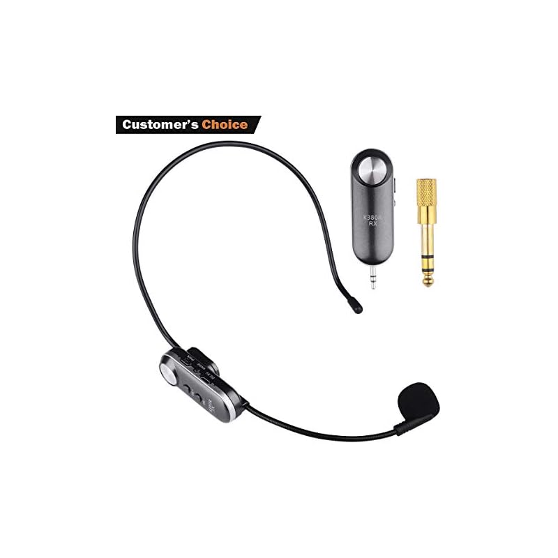 Wireless Microphone System,Fifine Wireless Microphone set with Headset